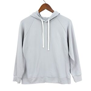 ERIN GRAY Knit Hoodie Made in Peru Light Gray